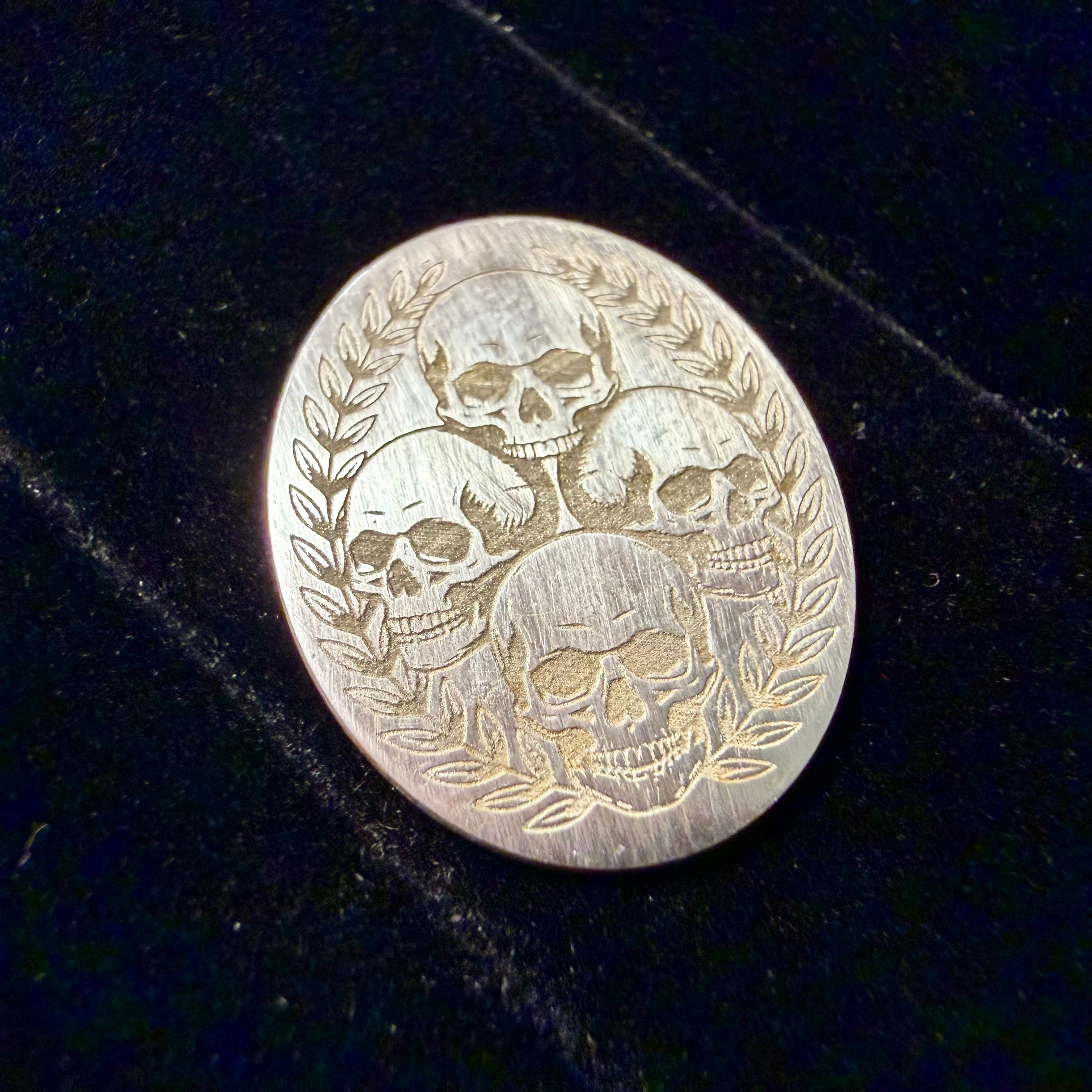 925 Sterling Silver Engraved Skulls