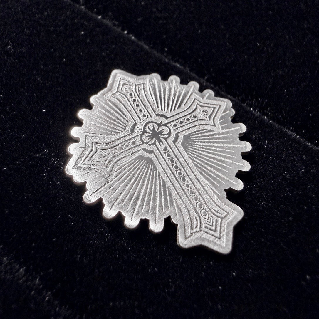 925 Sterling Silver Engraved Cross