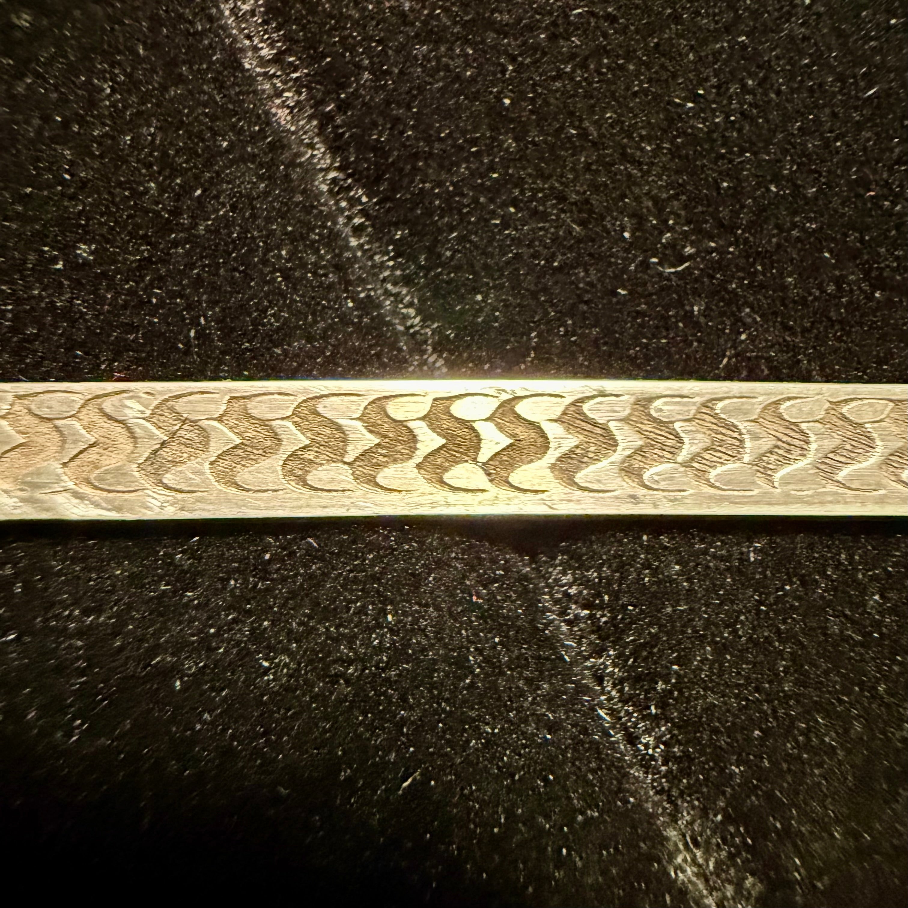 Scale Pattern 6mm x 1.5mm 925 Engraved Sterling Silver Rectangle Stock